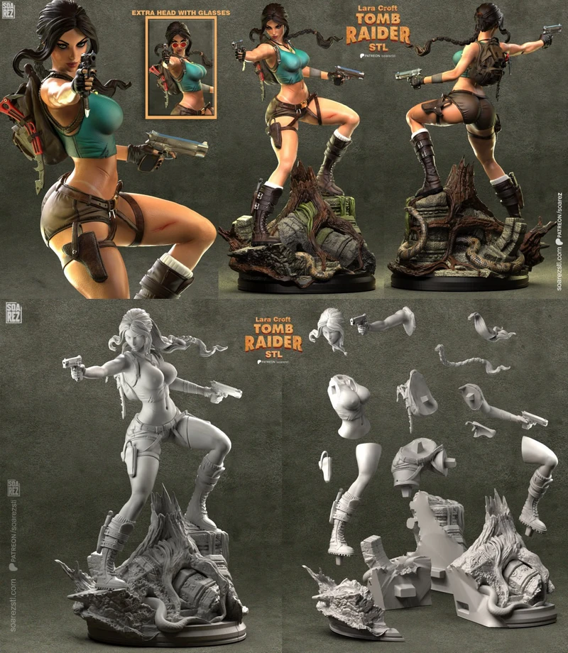 Lara Croft STL model for 3D printing