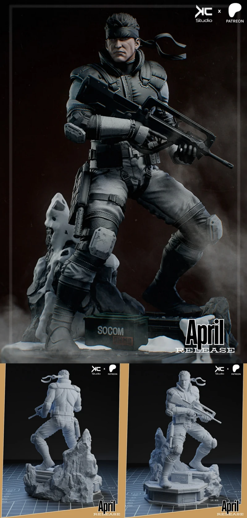 Solid Snake STL model for 3D printing