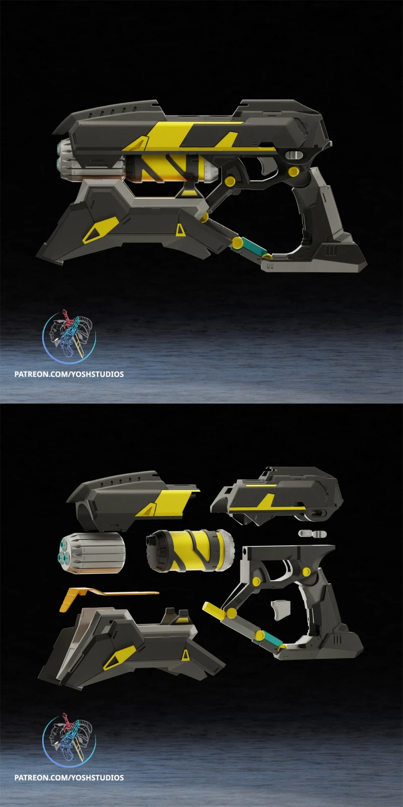 Star Lord Rivals Gun STL model for 3D printing