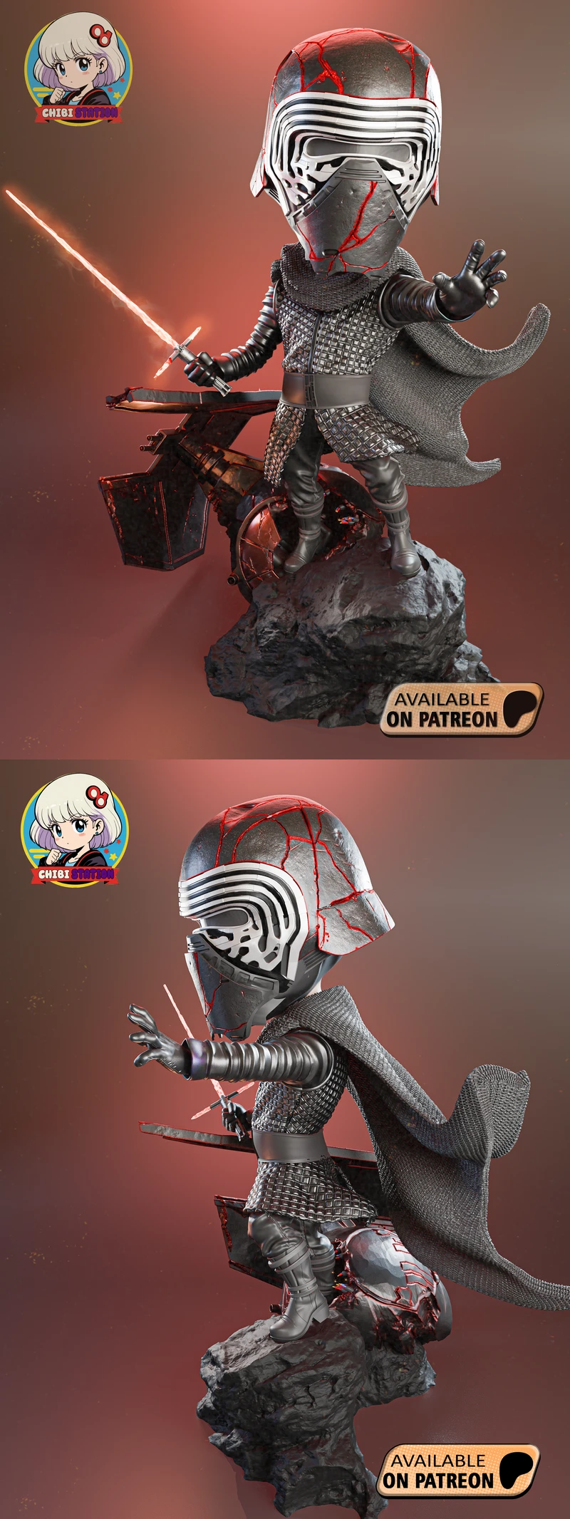 Kylo Ren Chibi 3D Printable STL Model for 3D Printer STL model for 3D printing