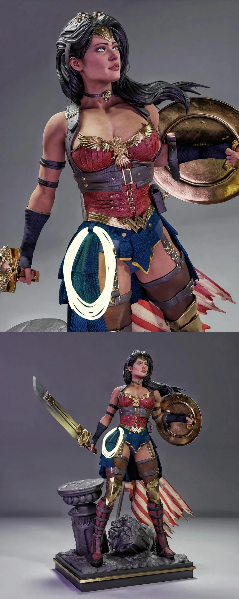Steampunk Wonder Woman – DC Comics STL Figure for 3D Printing STL model for 3D printing
