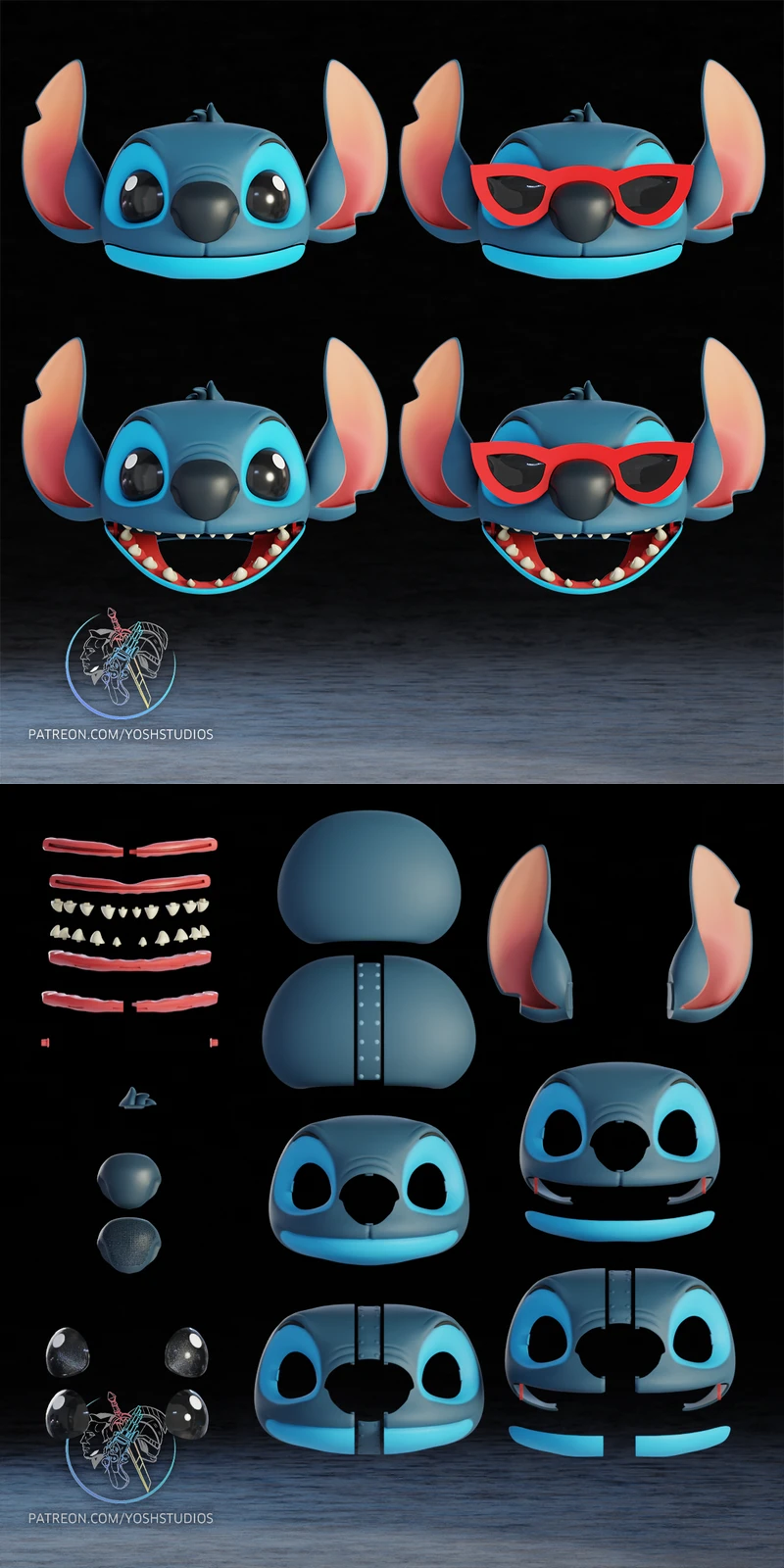 Stitch Mask STL model for 3D printing