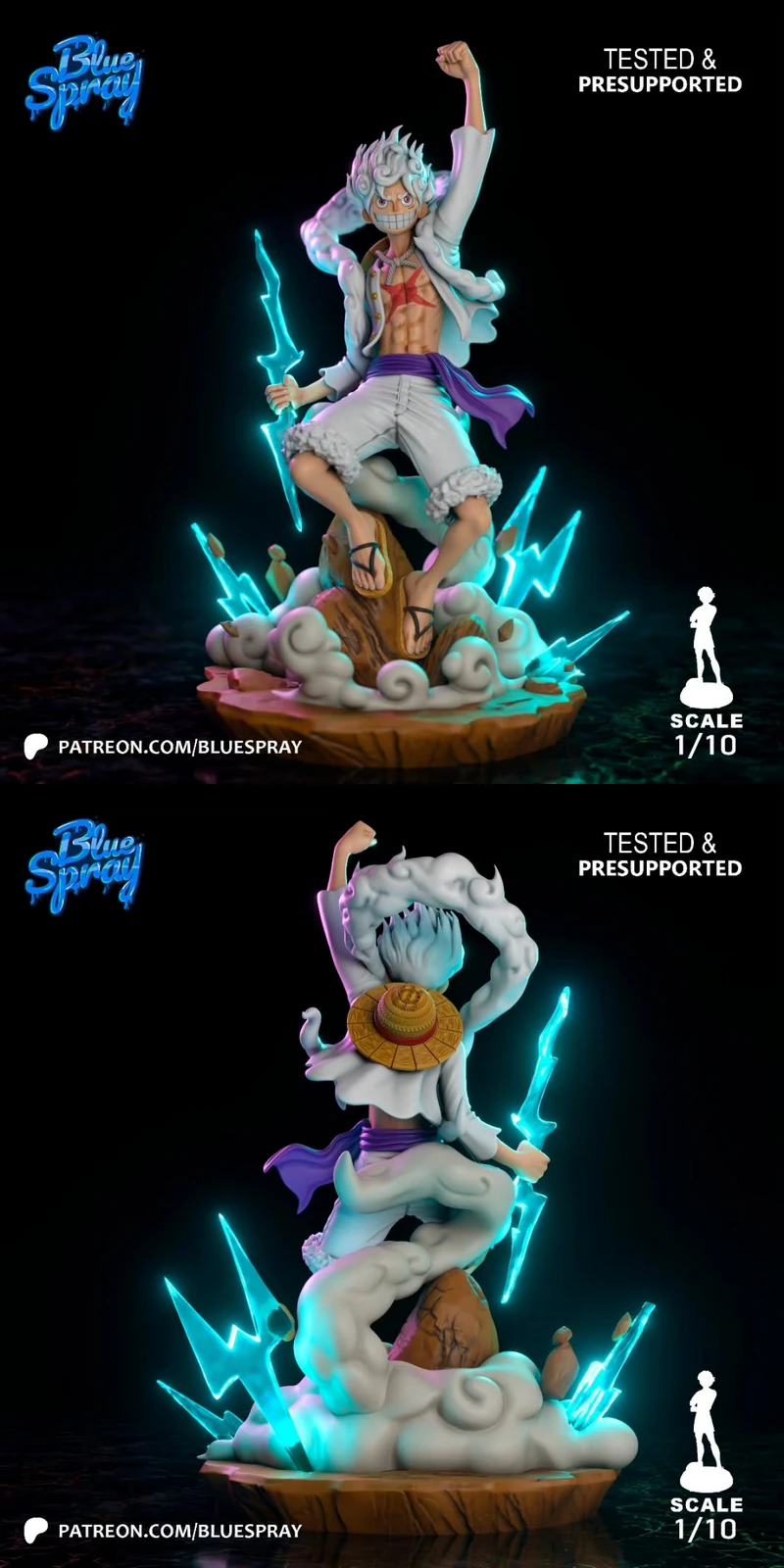 Printable Luffy Gear 5 Figure | Sun God Nika STL File STL model for 3D printing