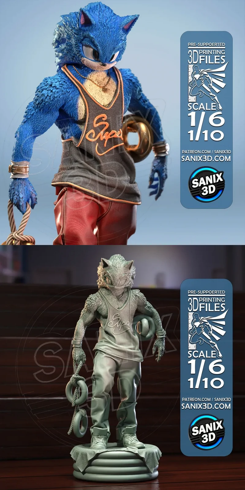 Super Sonic – High-Speed STL Figure for 3D Printing STL model for 3D printing