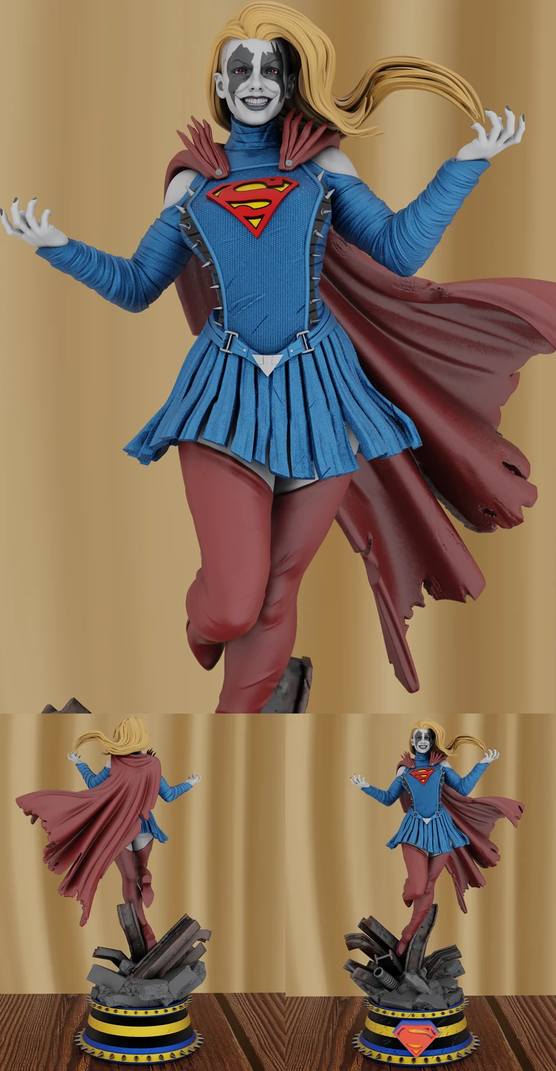Supergirl Infected STL model for 3D printing