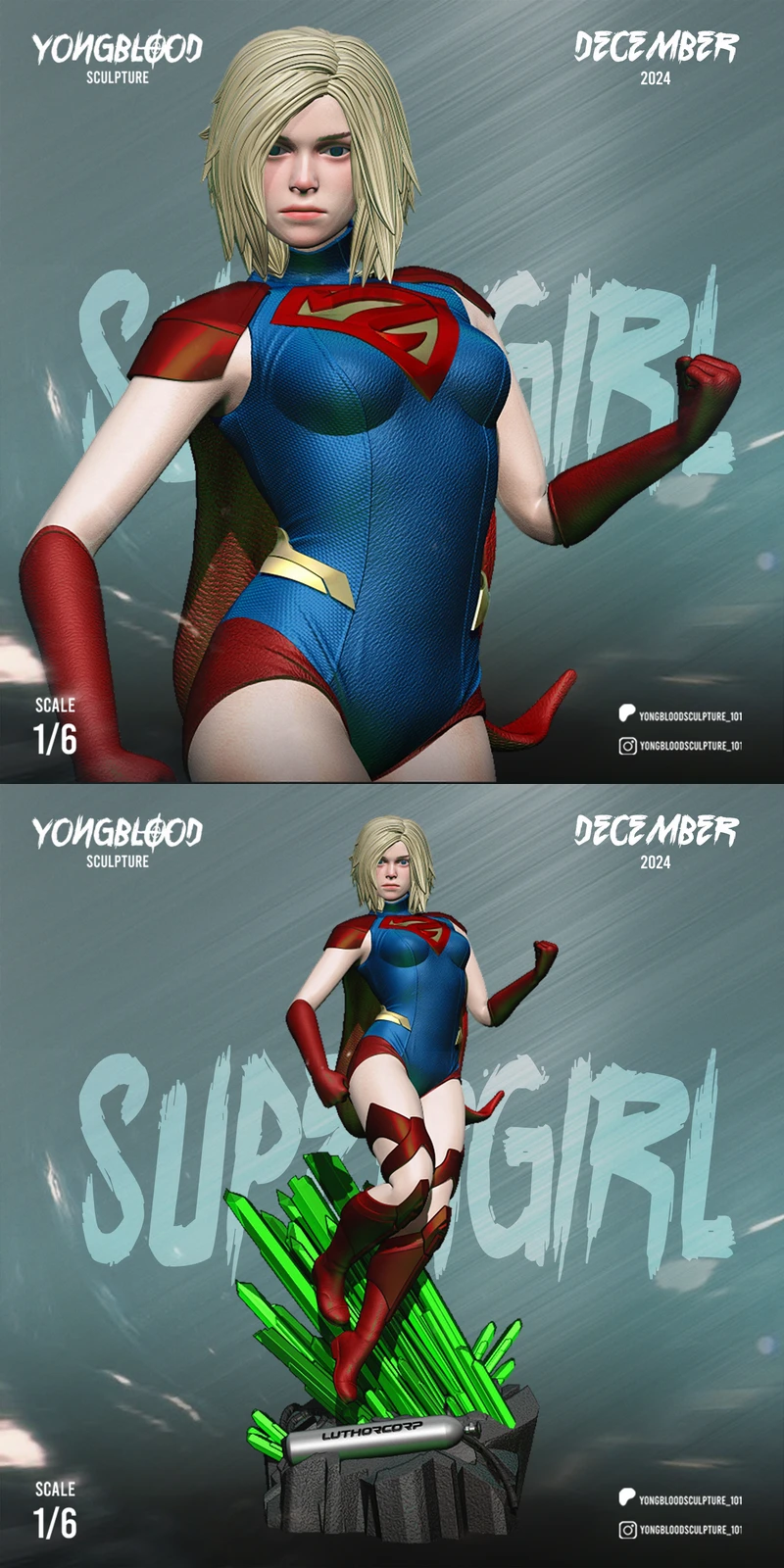 Supergirl STL model for 3D printing