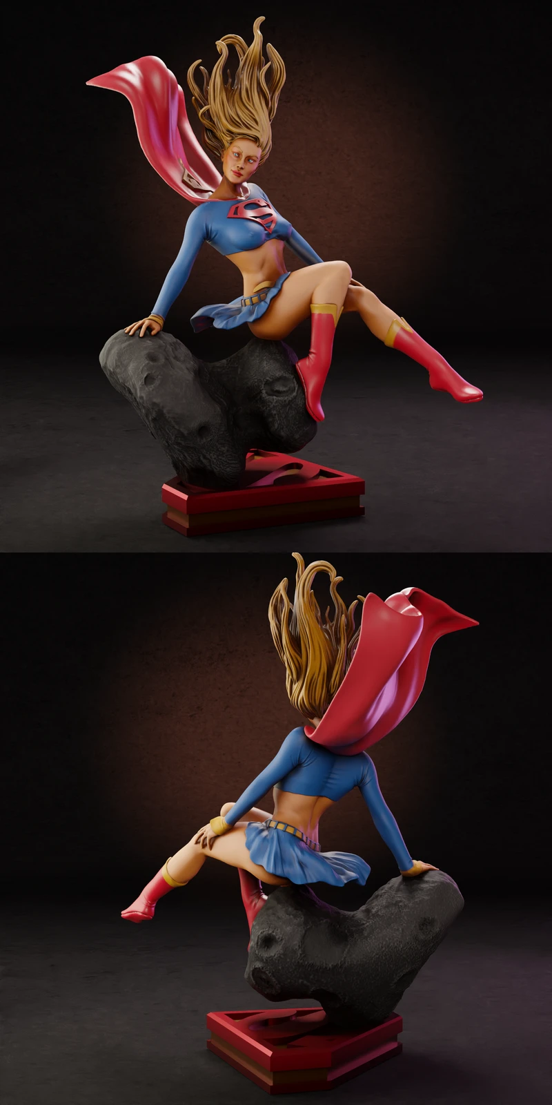 Supergirl STL model for 3D printing