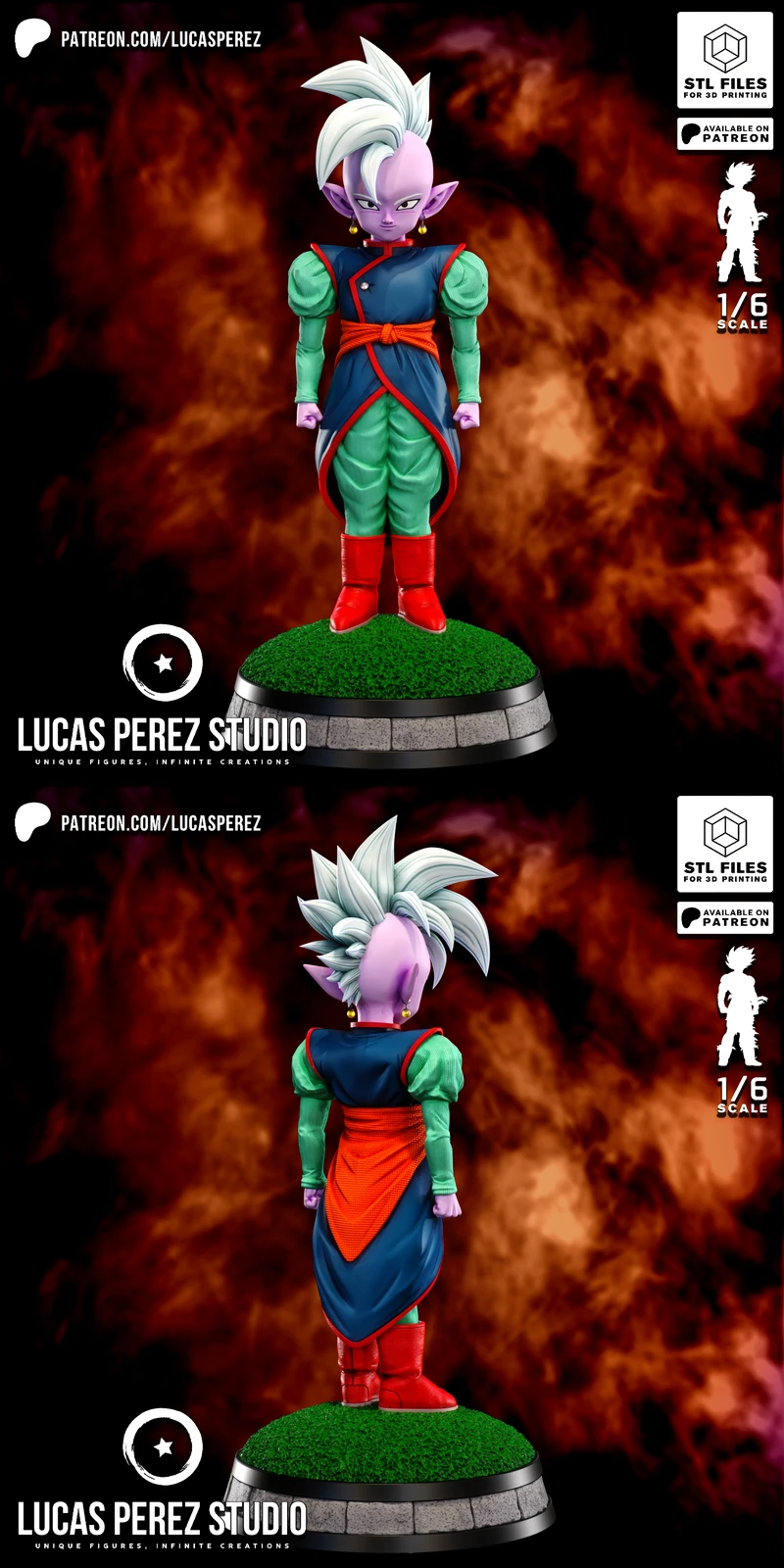 Supremo Kaio Shin STL Bust Model for 3D Printing STL model for 3D printing