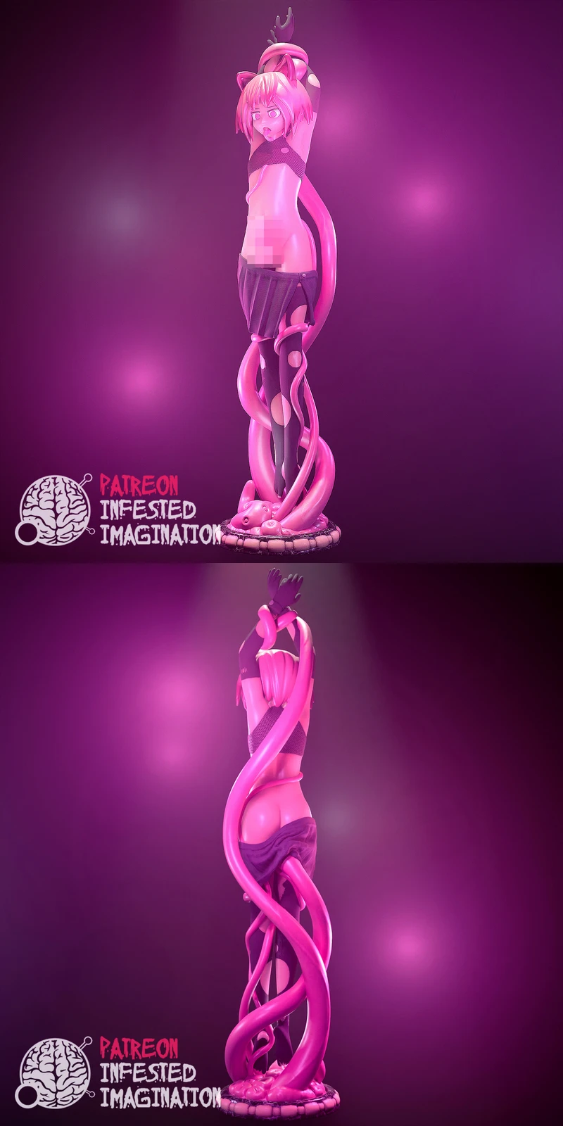 Fantasy Tentacle Encounter – Stylized 3D Printable Figure STL model for 3D printing