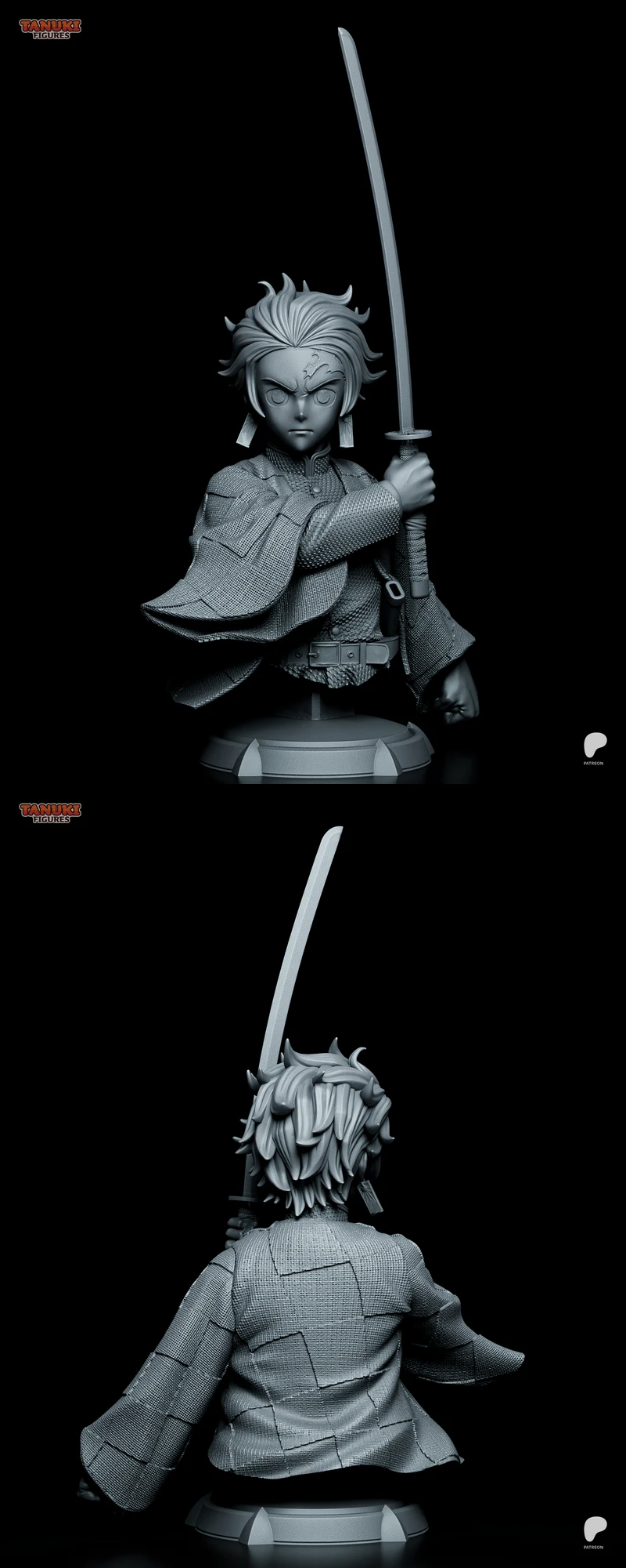 Tanjiro Demon Slayer STL Bust for 3D Printer STL model for 3D printing