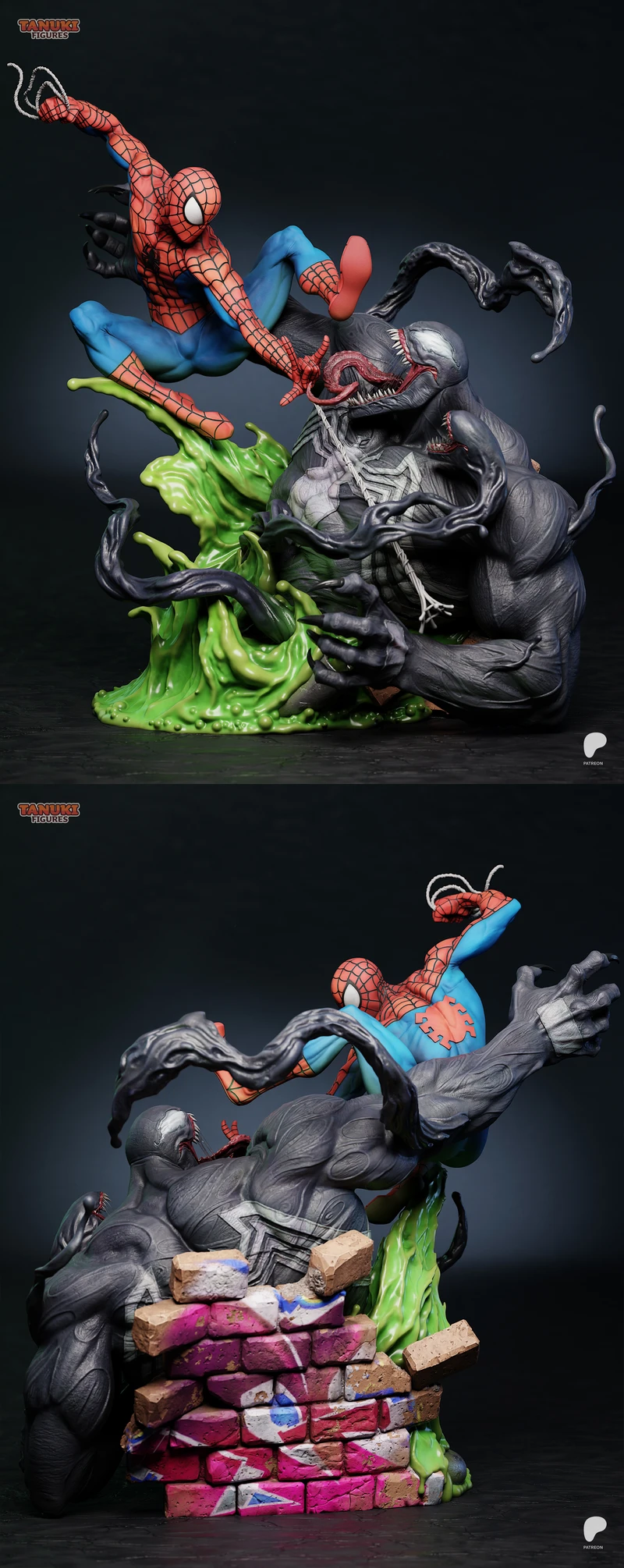 Spider-Man vs Venom – Dynamic Battle Diorama STL for 3D Printing STL model for 3D printing