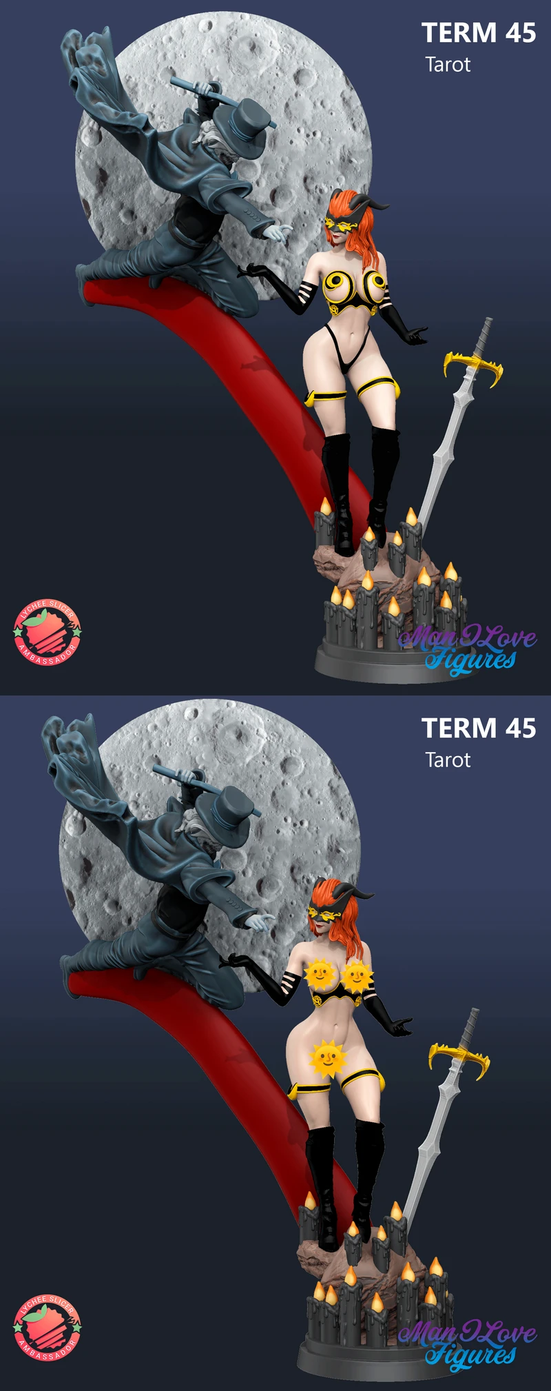 Witch of the Black Rose Tarot Figure STL model for 3D printing
