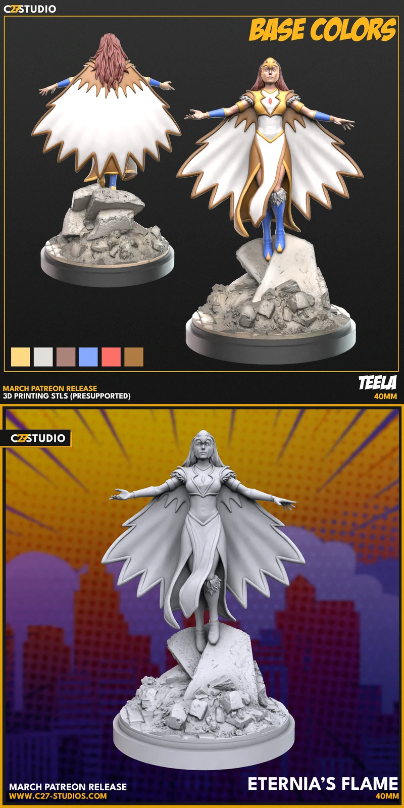 Teela STL model for 3D printing