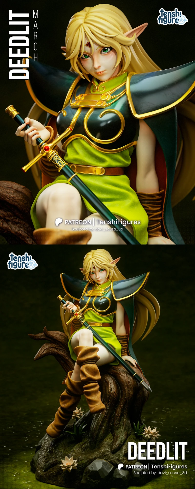 Record of Lodoss War – Deedlit STL model for 3D printing