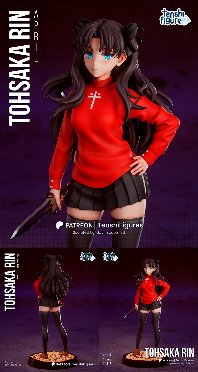 Fate – Rin Tohsaka STL model for 3D printing