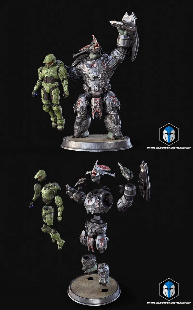 The Halo 3 Believe Diorama Figurine STL model for 3D printing
