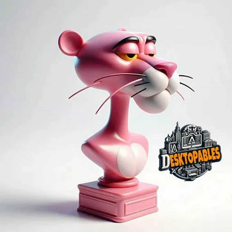 The Pink Panther bust and plinth STL model for 3D printing