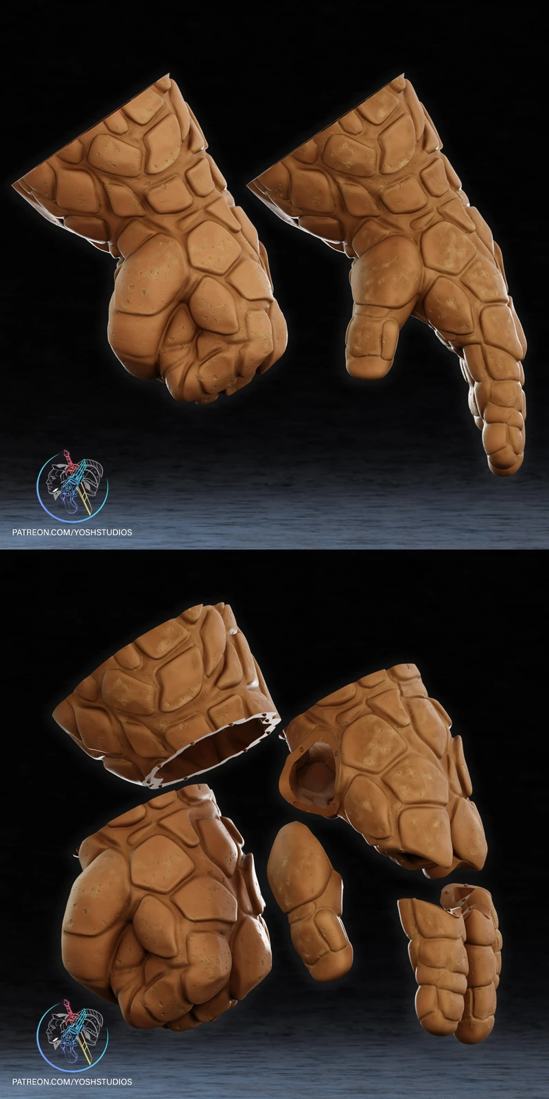 The Thing Hands STL model for 3D printing