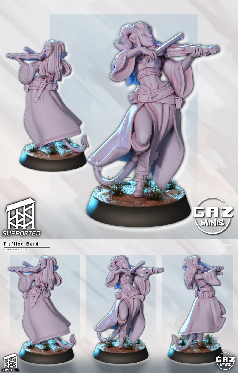 Tiefling bard STL model for 3D printing