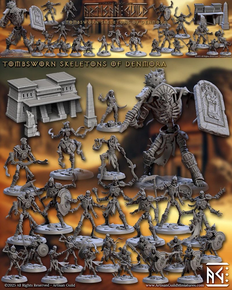 Tombsworn Skeletons of Denmora – May 2025 STL model for 3D printing