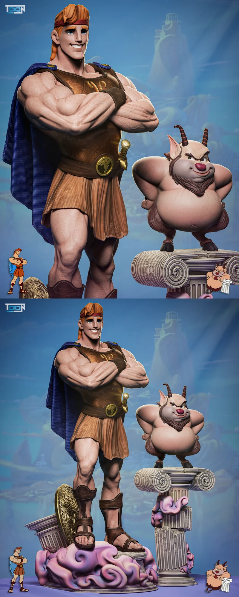 Hercules and Phil (Philoctetes) STL model for 3D printing