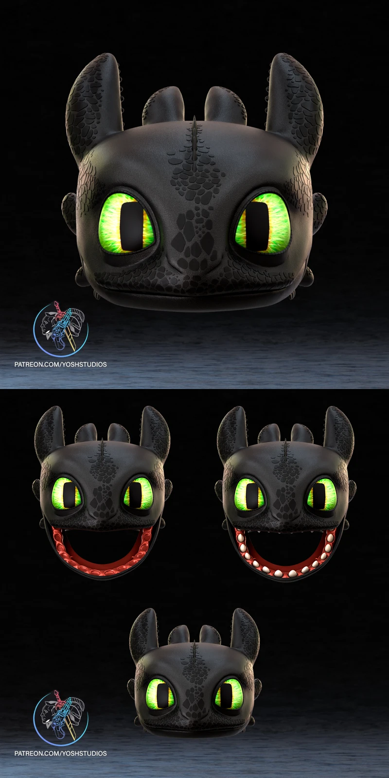 Toothless Mask STL – How to Train Your Dragon STL model for 3D printing