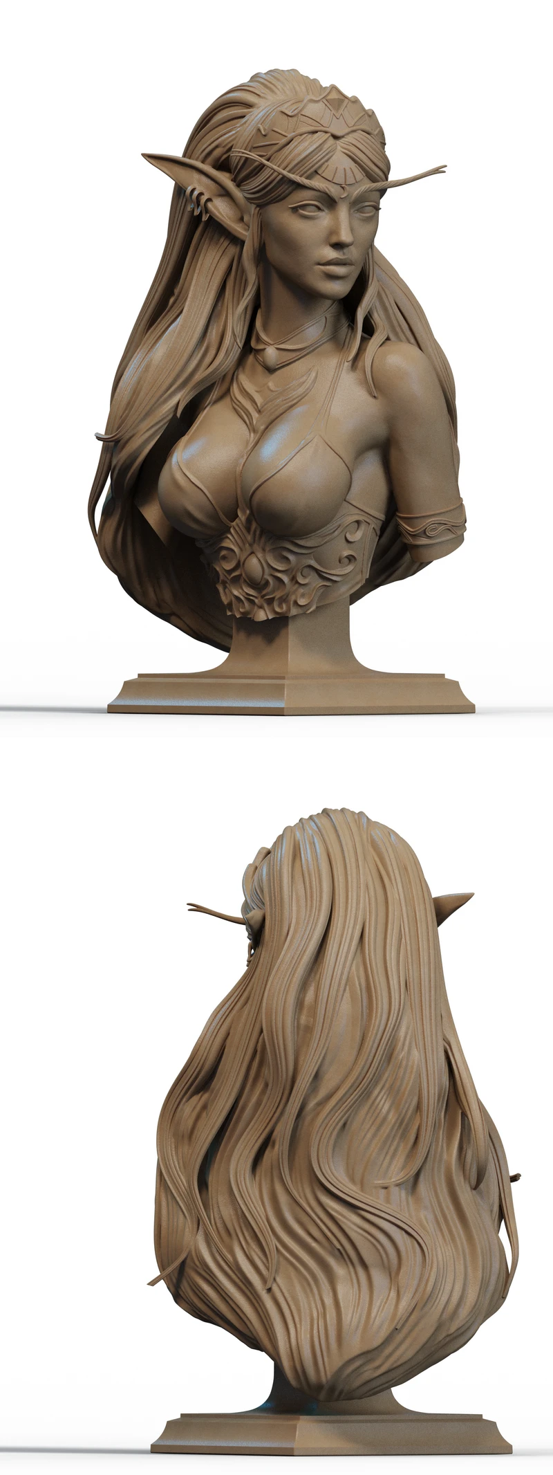 Tyrande Whisperwind Bust STL File for 3D Printing STL model for 3D printing