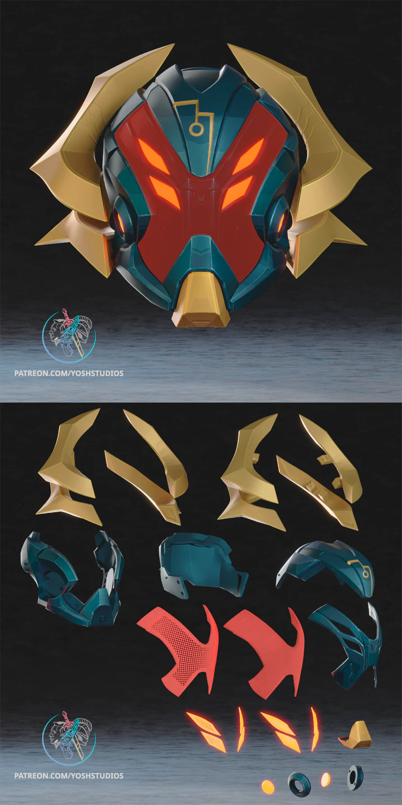 Ultron X-Tron Helmet 3D Printable STL Model for 3D Printing STL model for 3D printing