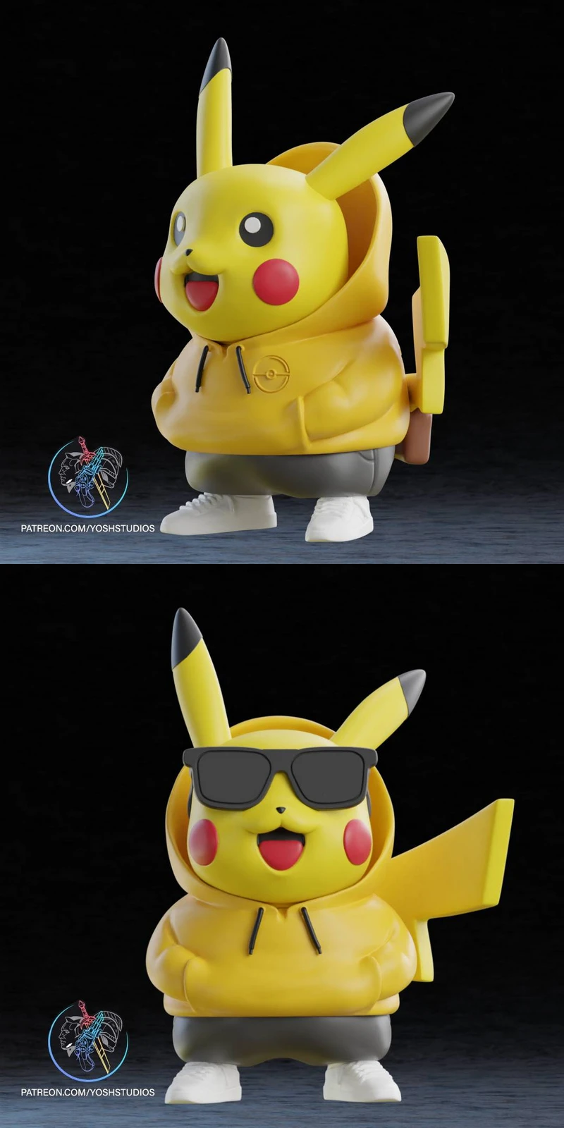 Urban Pikachu 4 & 6 inches STL model for 3D printing