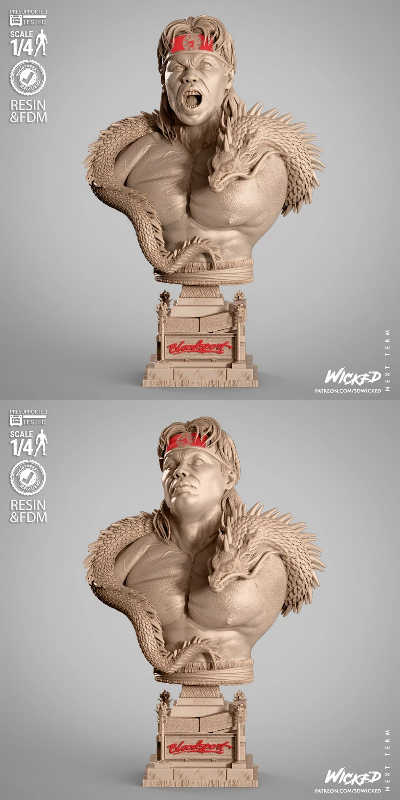 Chong Li Portrait Bust STL model for 3D printing