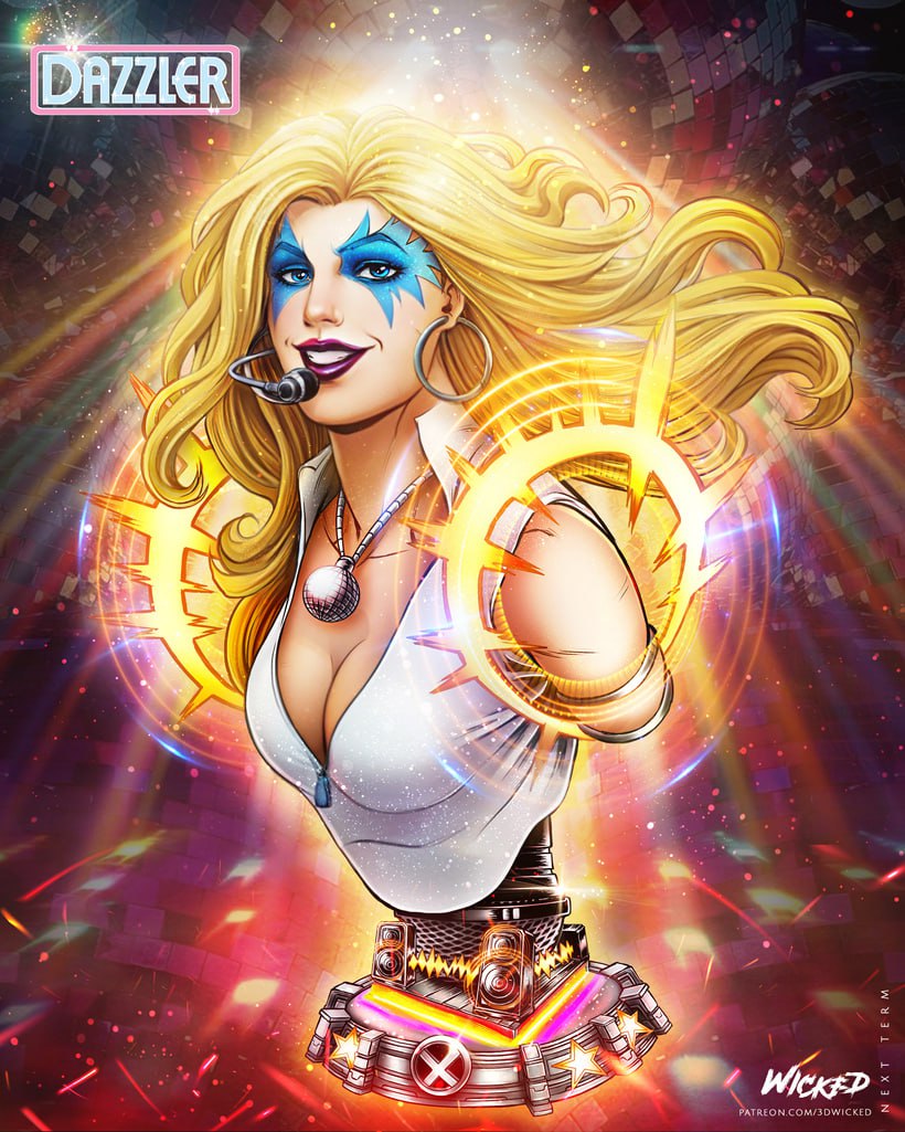 Dazzler Portrait Bust STL model for 3D printing