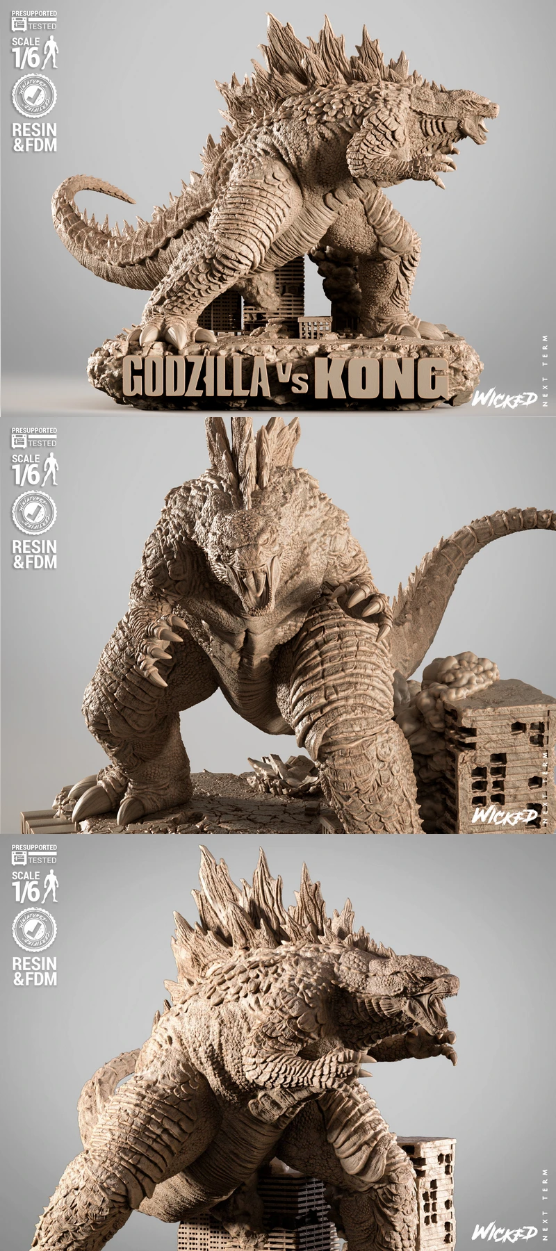 Godzilla Full Body Sculpture STL STL model for 3D printing