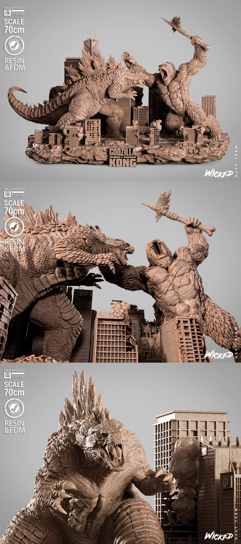 Godzilla vs Kong Diorama STL File STL model for 3D printing