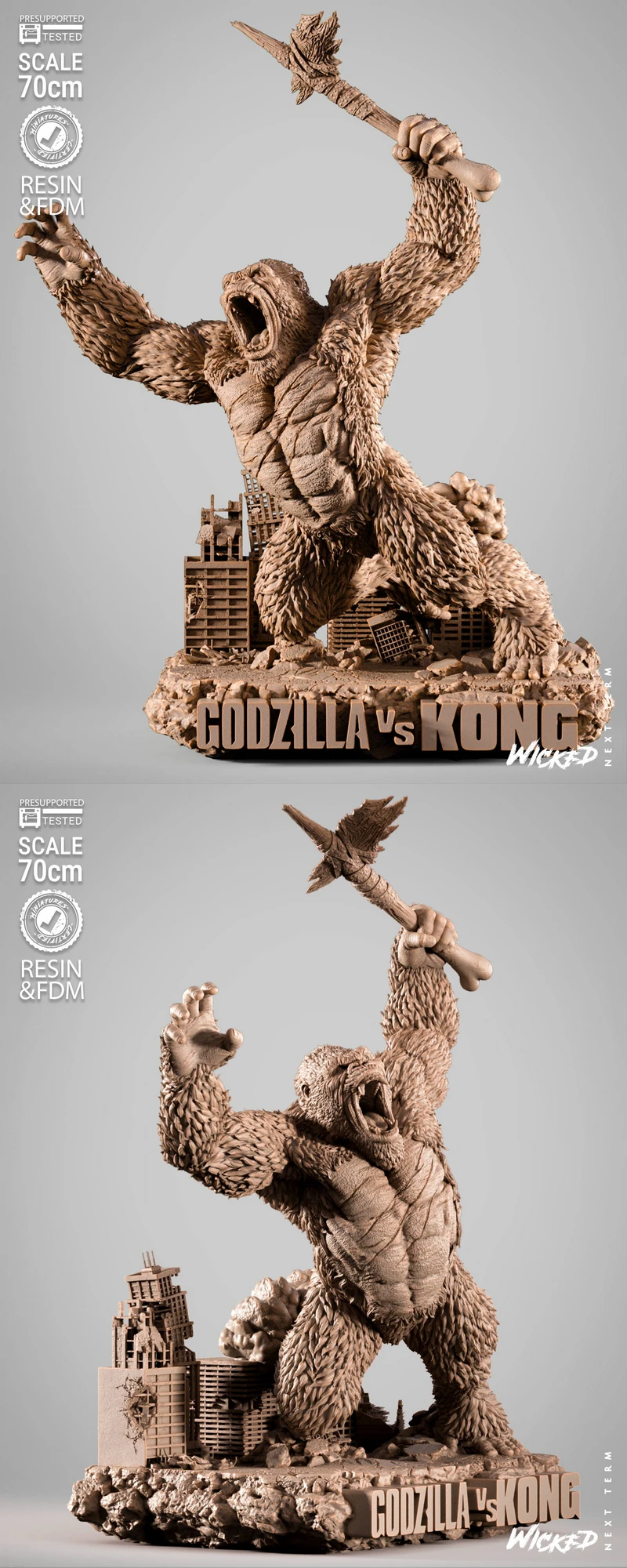 Kong Full Body Sculpture STL STL model for 3D printing