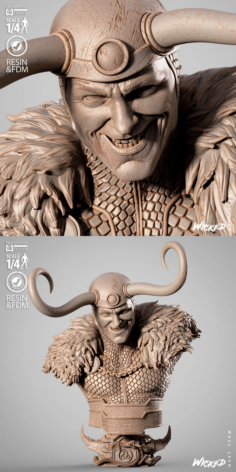 Loki 2025 Portrait Bust STL model for 3D printing