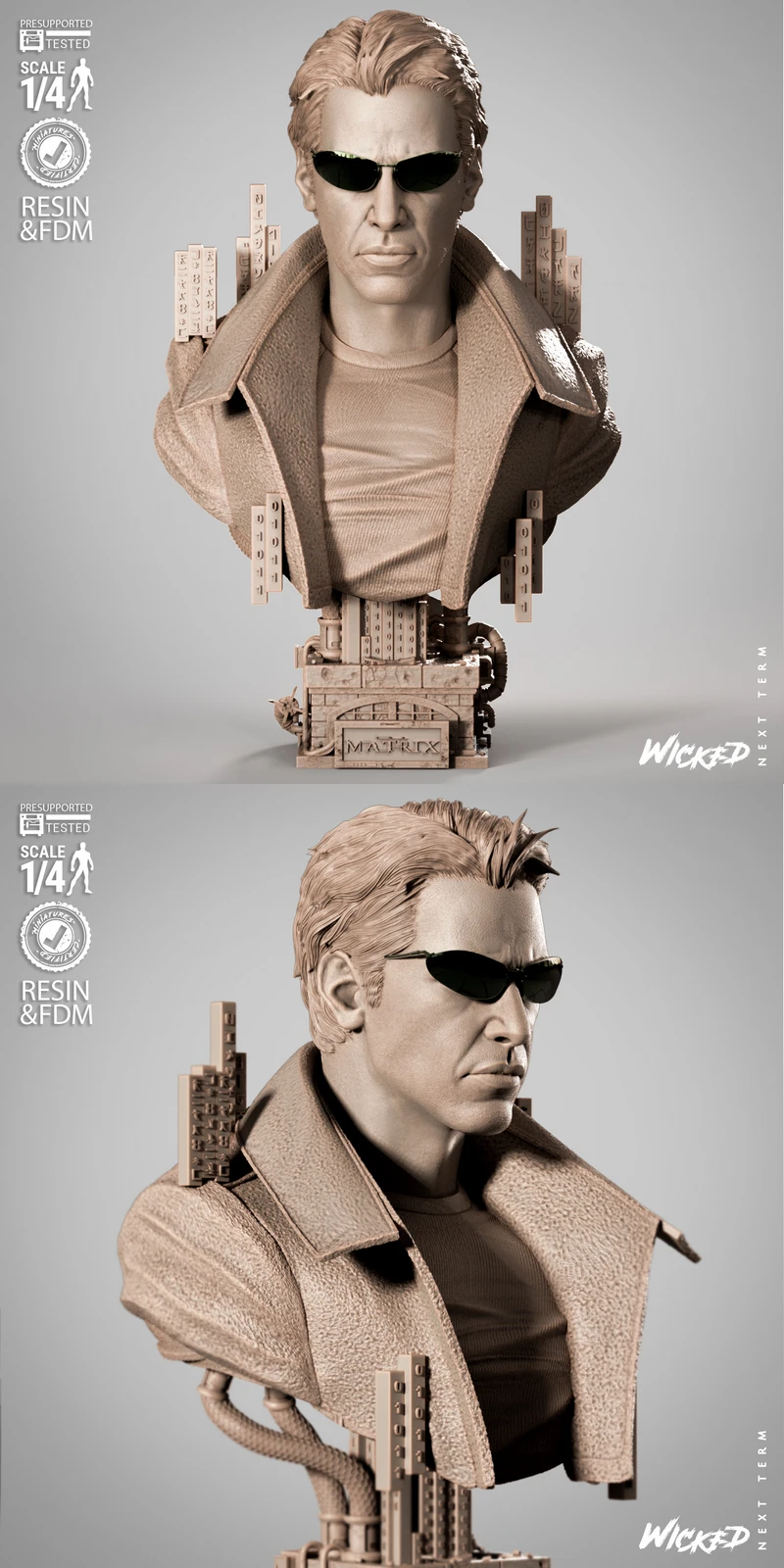 Neo Portrait Bust STL model for 3D printing