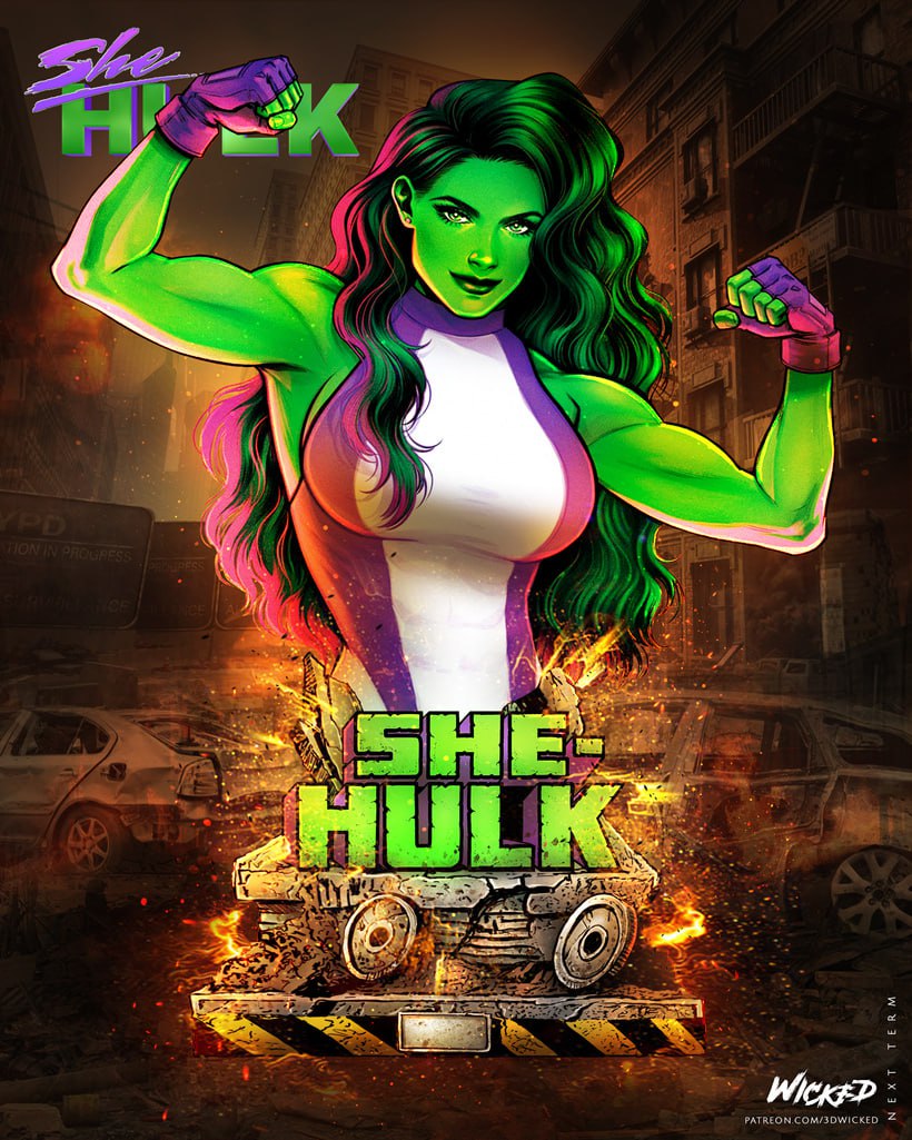 She Hulk Bust STL model for 3D printing