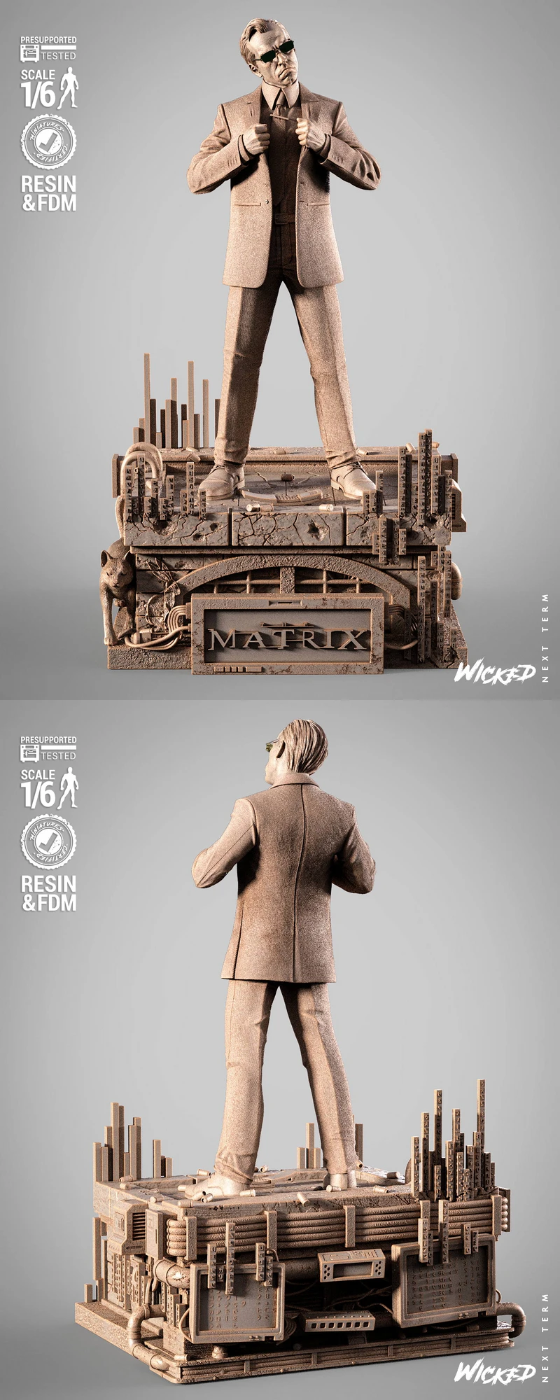 Agent Smith Sculpture – Matrix STL Figure for 3D Printing STL model for 3D printing