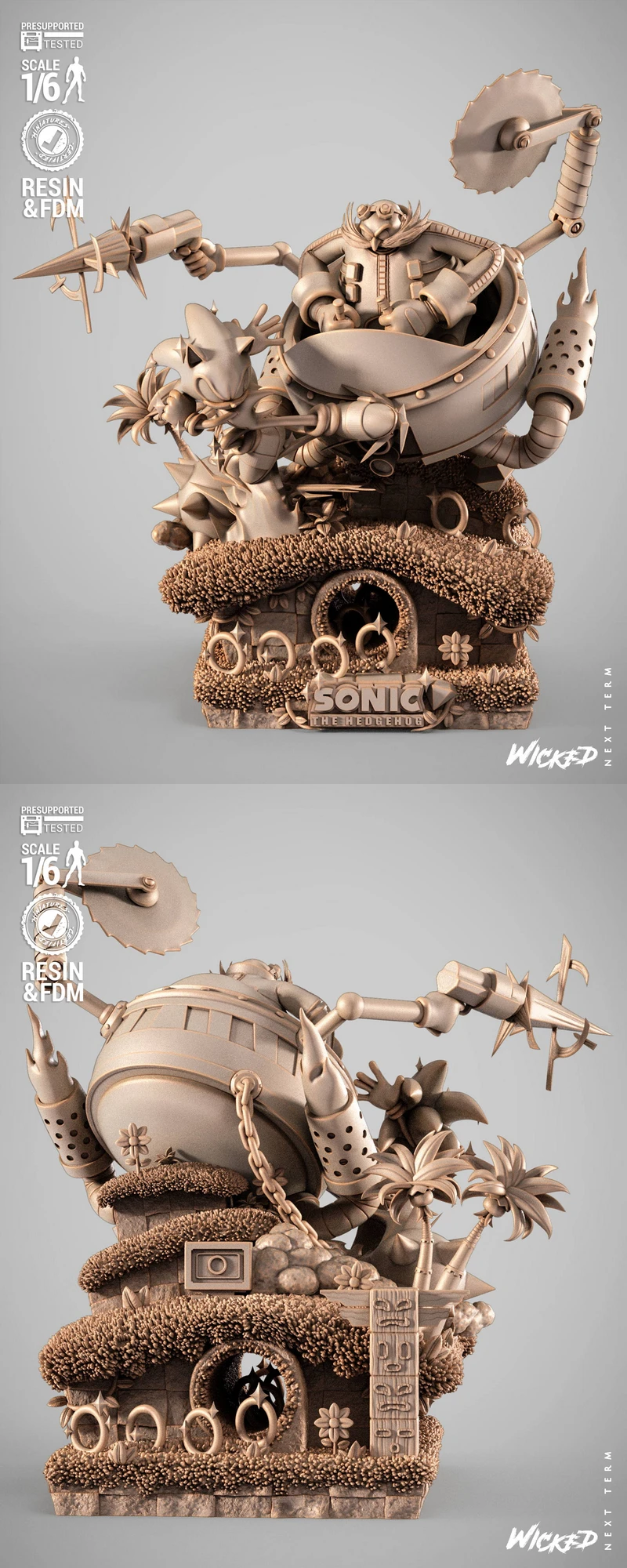 Sonic the Hedgehog Diorama – STL Scene for 3D Printing STL model for 3D printing