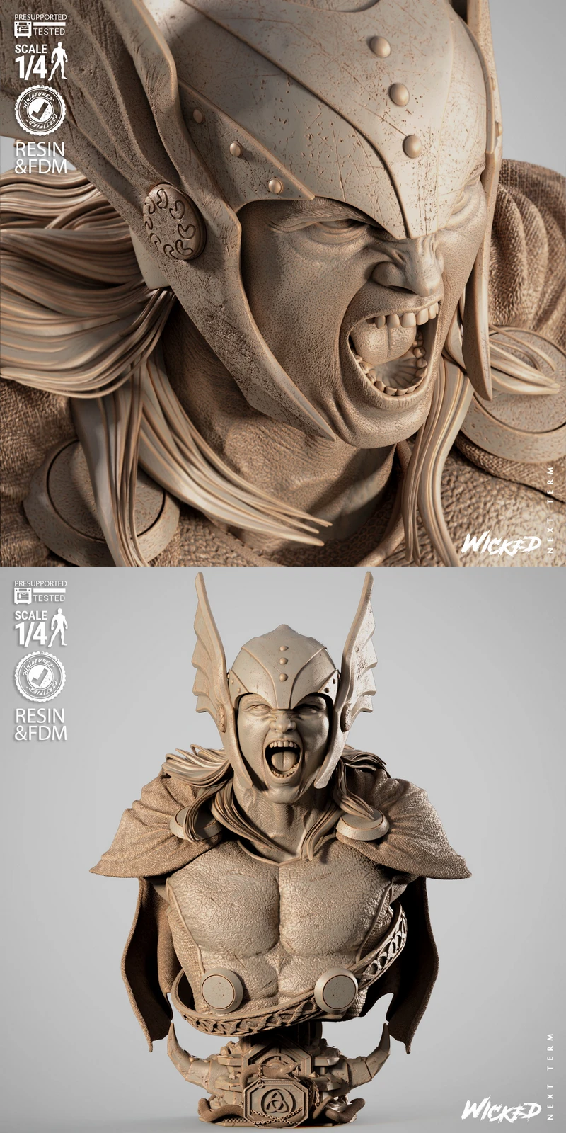 Thor 2025 Portrait Bust STL model for 3D printing