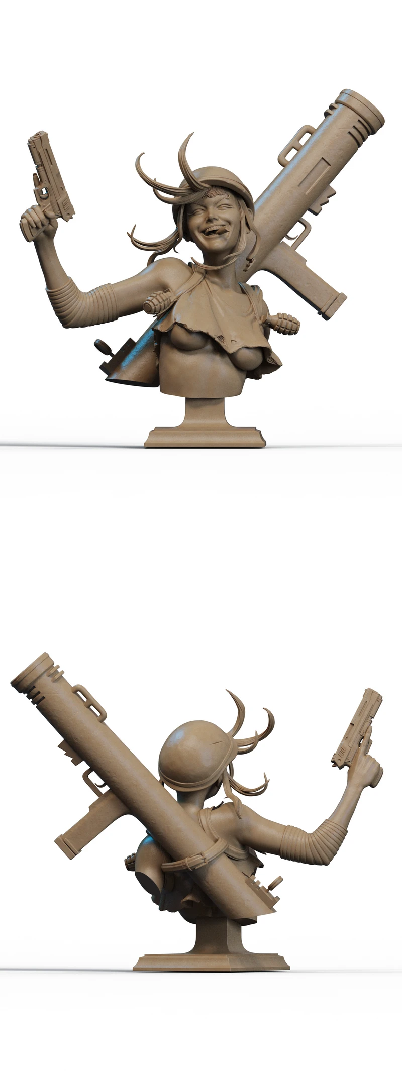 Warrior Woman Bust STL for 3D Printer STL model for 3D printing