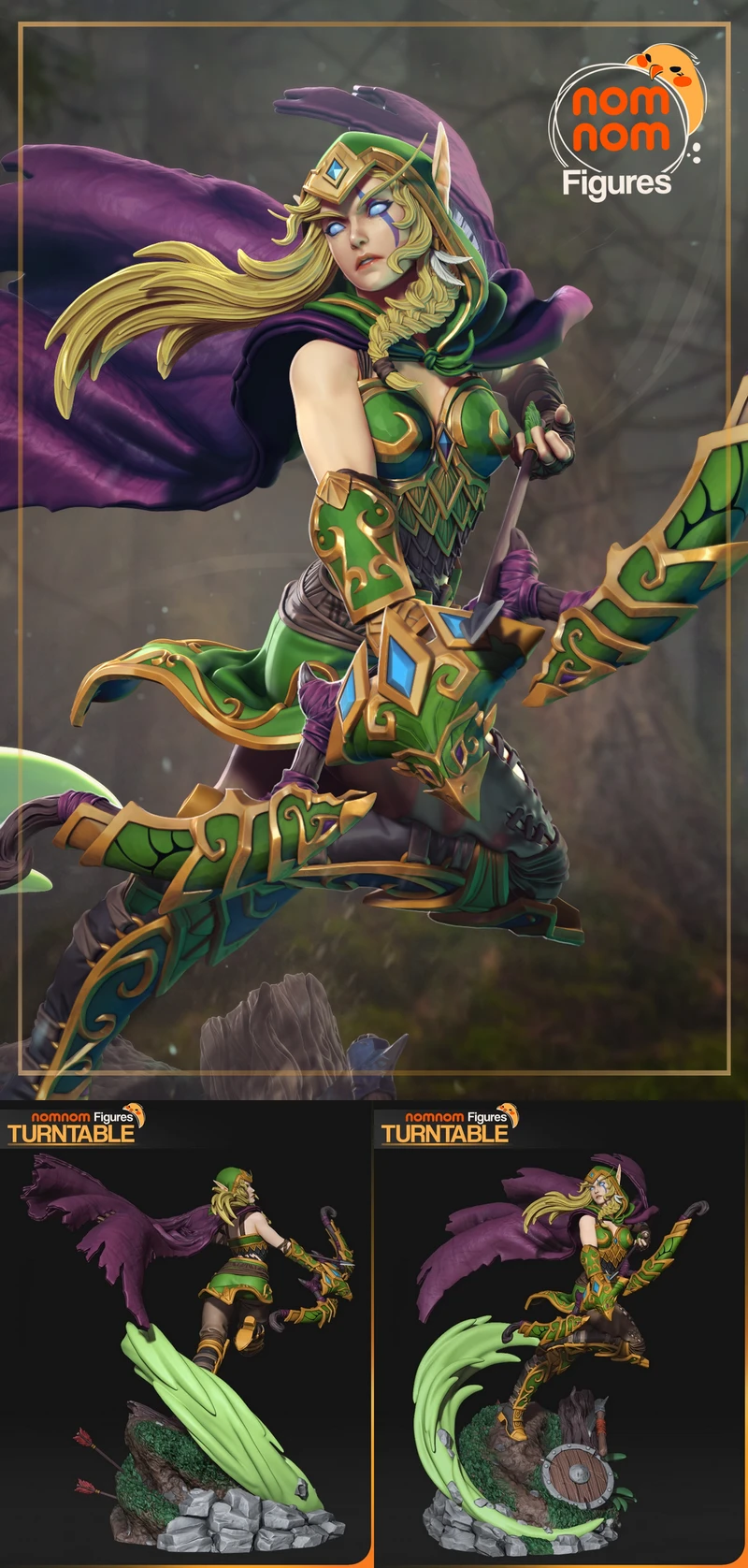 Warcraft – Alleria Windrunner STL 3D Printable Figure STL model for 3D printing