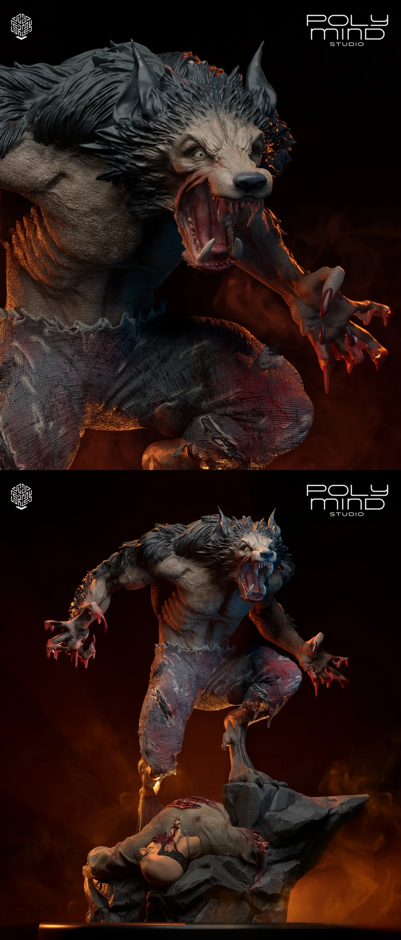 Werewolf STL model for 3D printing