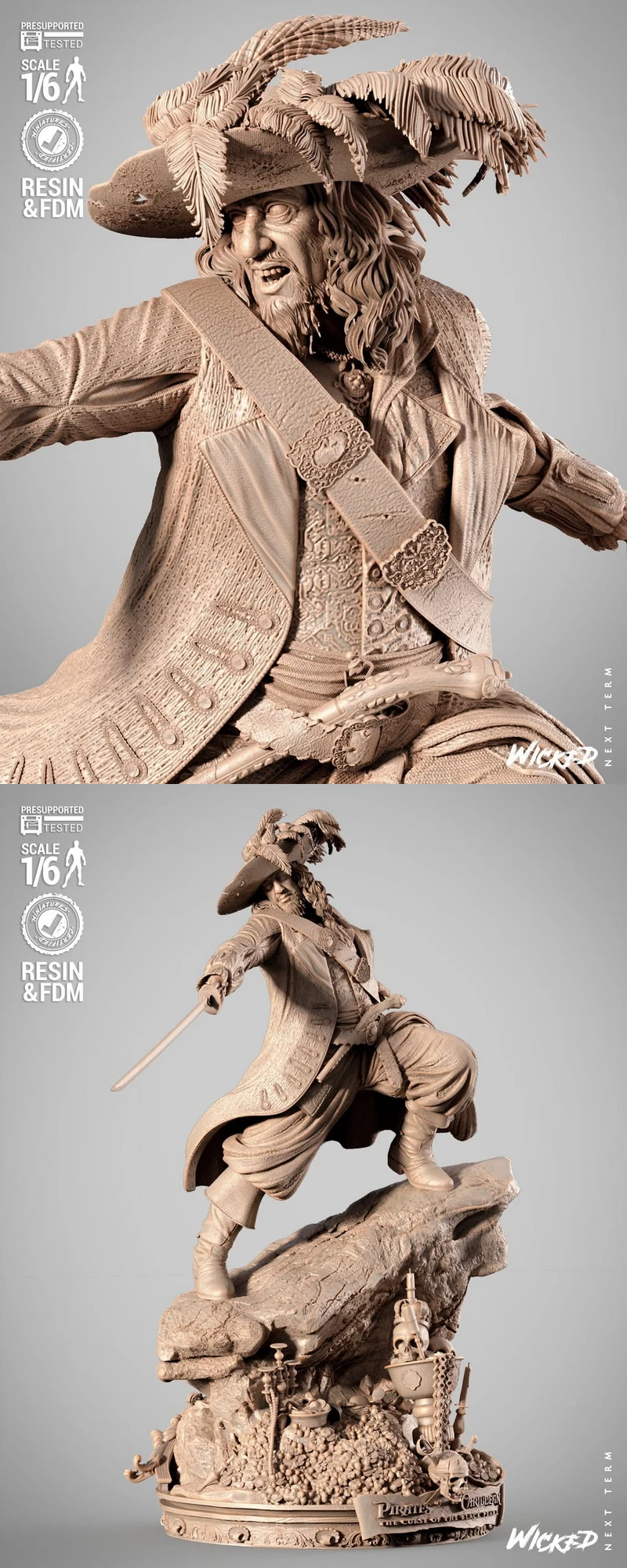 Hector Barbossa Pirate STL File for 3D Printing STL model for 3D printing