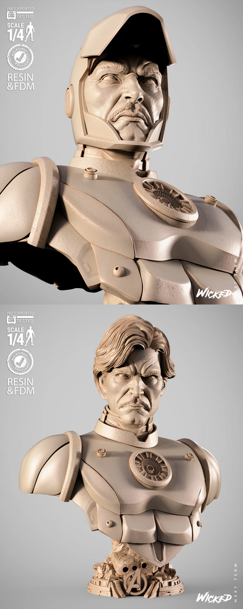 Iron Man Bust STL File for 3D Printing STL model for 3D printing