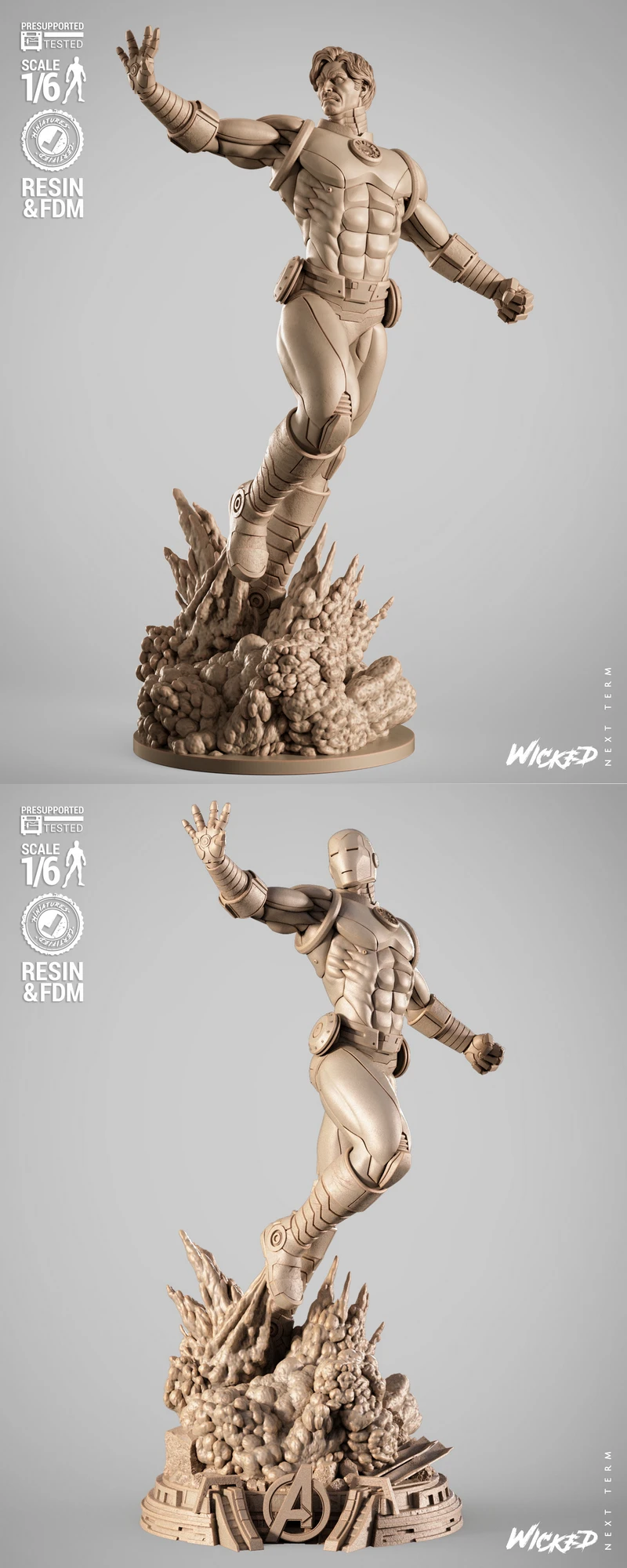 Iron Man Sculpture 3D Printable STL Model STL model for 3D printing