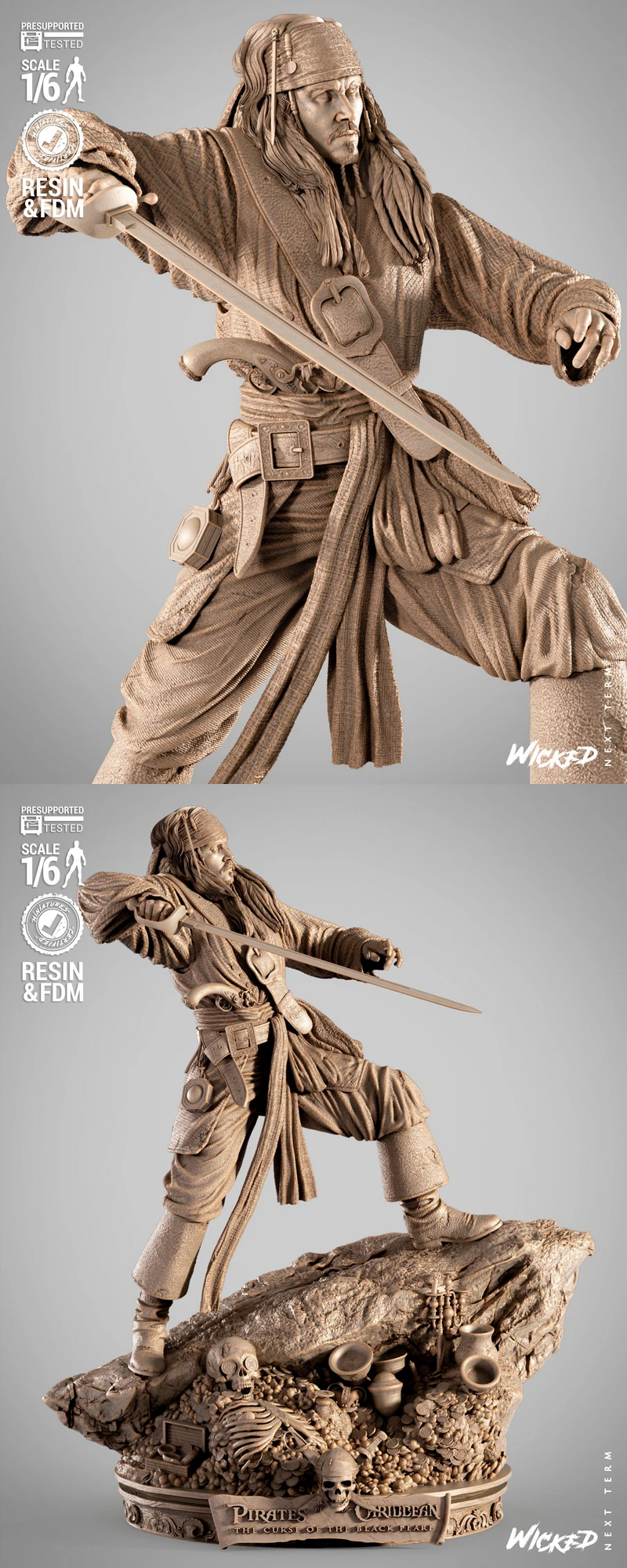 Jack Sparrow Pirate STL File for 3D Printing STL model for 3D printing