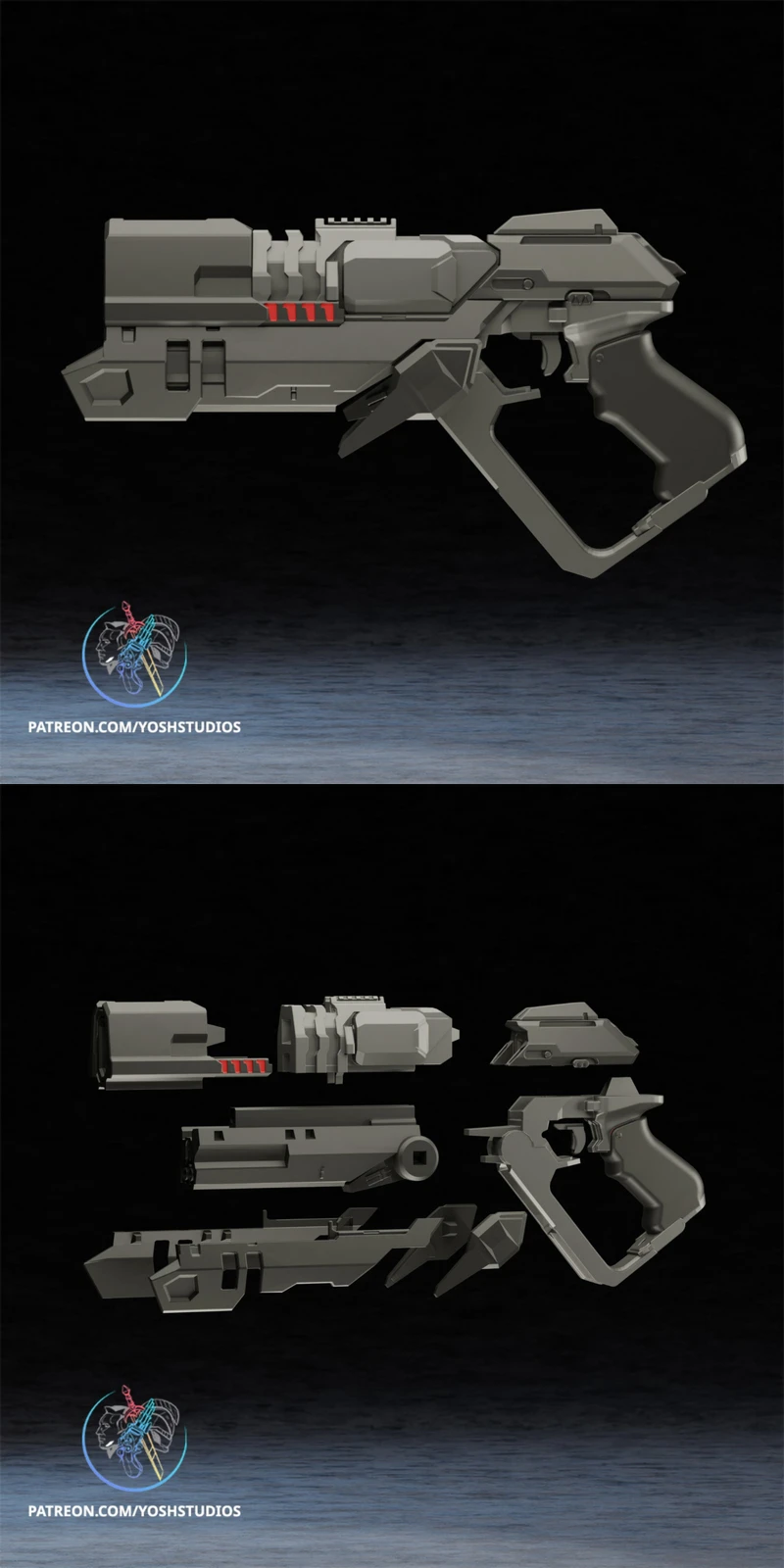 Winter Soldier Rivals Gun STL model for 3D printing