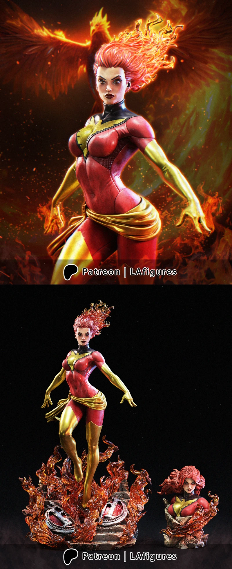 Phoenix STL | 3D Printable X-Men Figure STL model for 3D printing