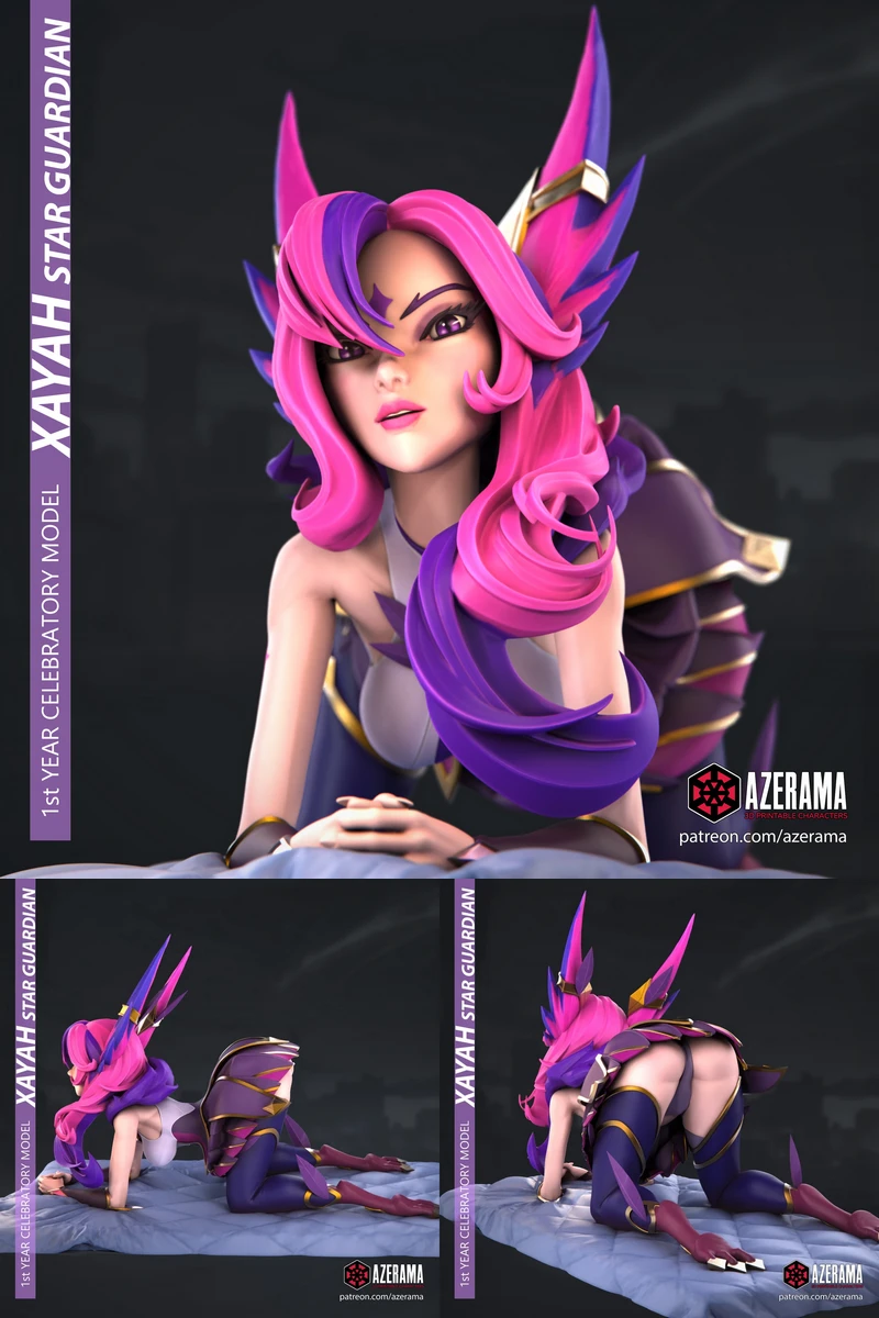 Xayah Bundle and Bust STL model for 3D printing